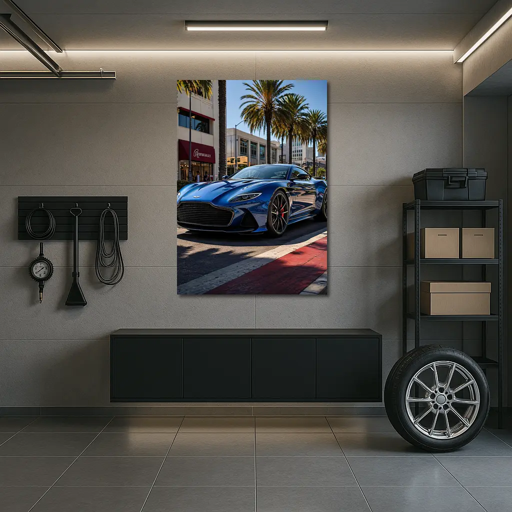 Aston Martin DBS Superleggera Blue Los Angeles – Wall Art