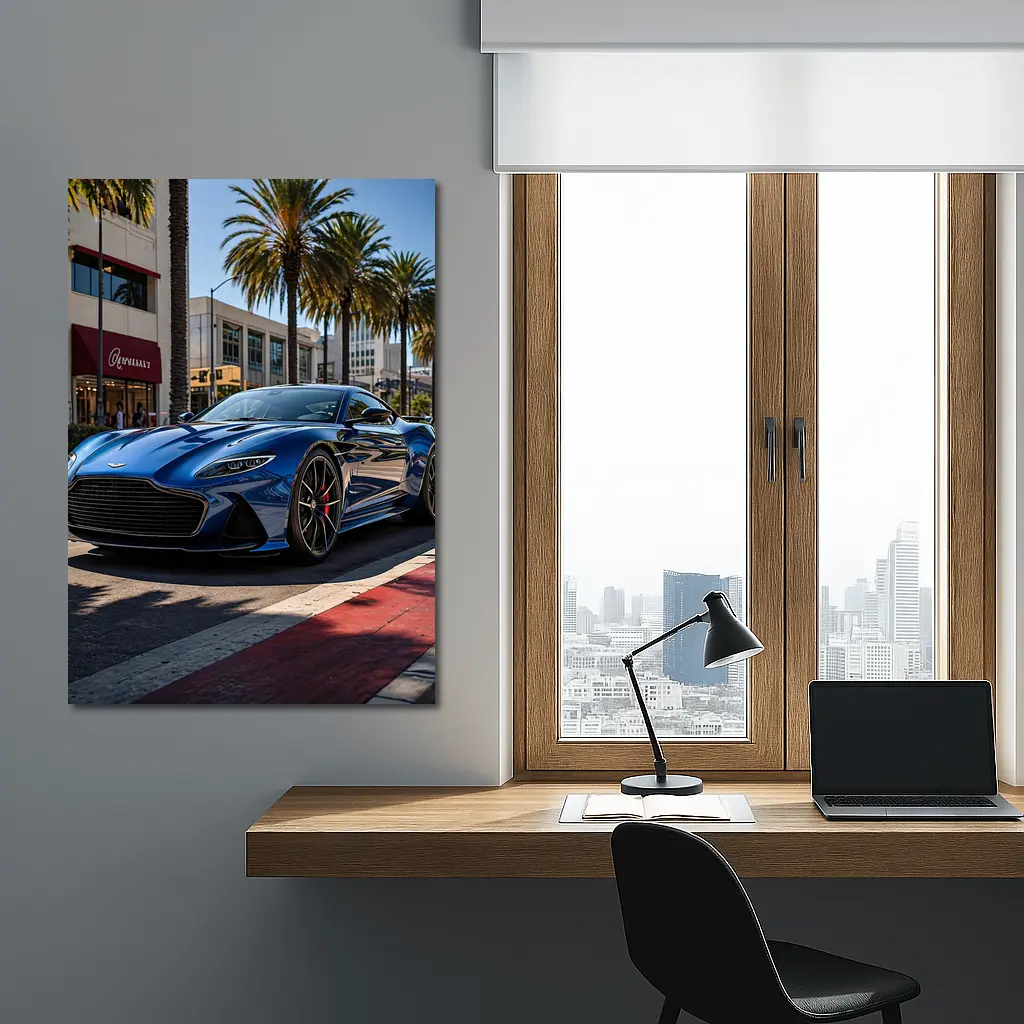 Aston Martin DBS Superleggera Blue Los Angeles – Wall Art
