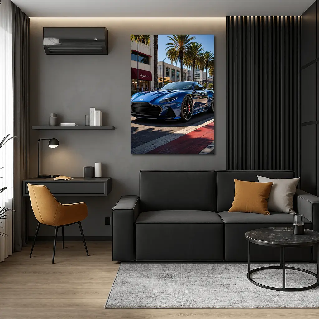 Aston Martin DBS Superleggera Blue Los Angeles – Wall Art