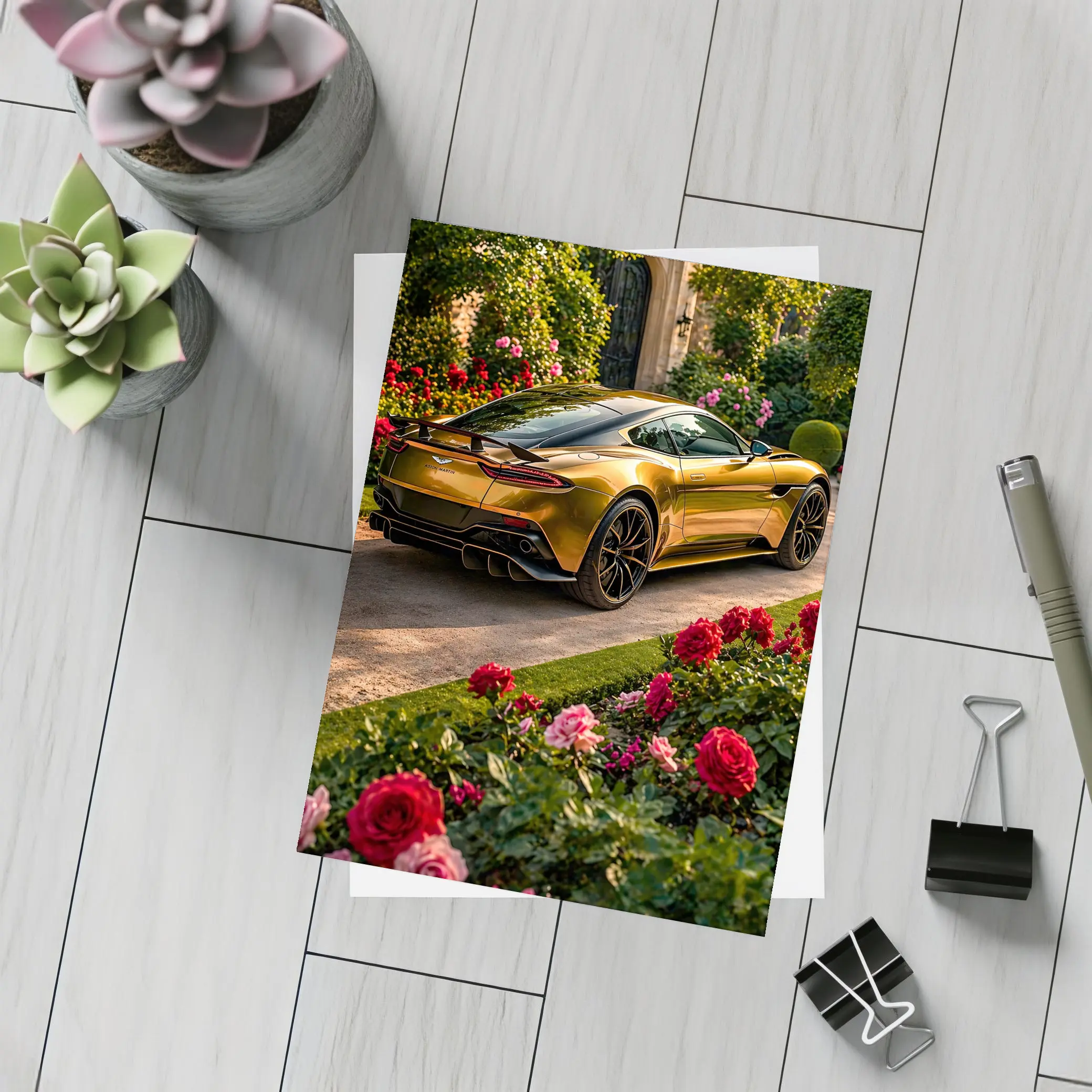 Aston Martin DBS Superleggera Gold Garden Estate – Postcards