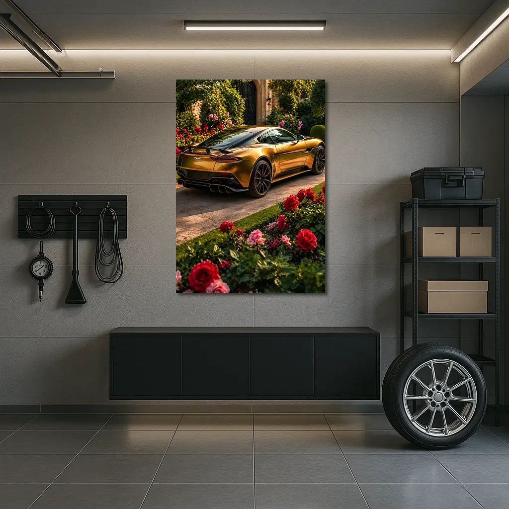 Aston Martin DBS Superleggera Gold Garden Estate – Wall Art