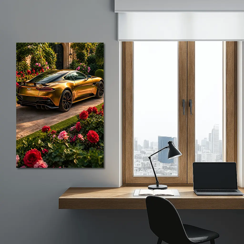 Aston Martin DBS Superleggera Gold Garden Estate – Wall Art