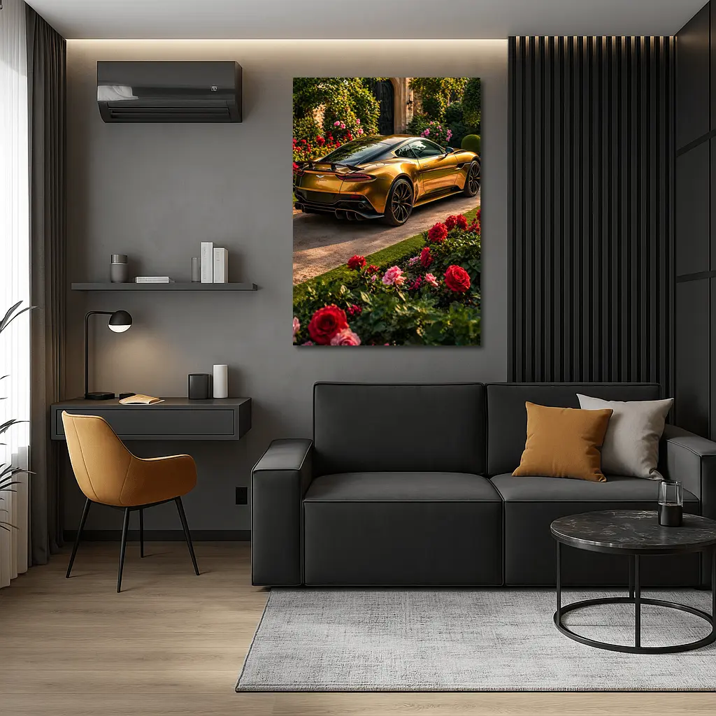 Aston Martin DBS Superleggera Gold Garden Estate – Wall Art