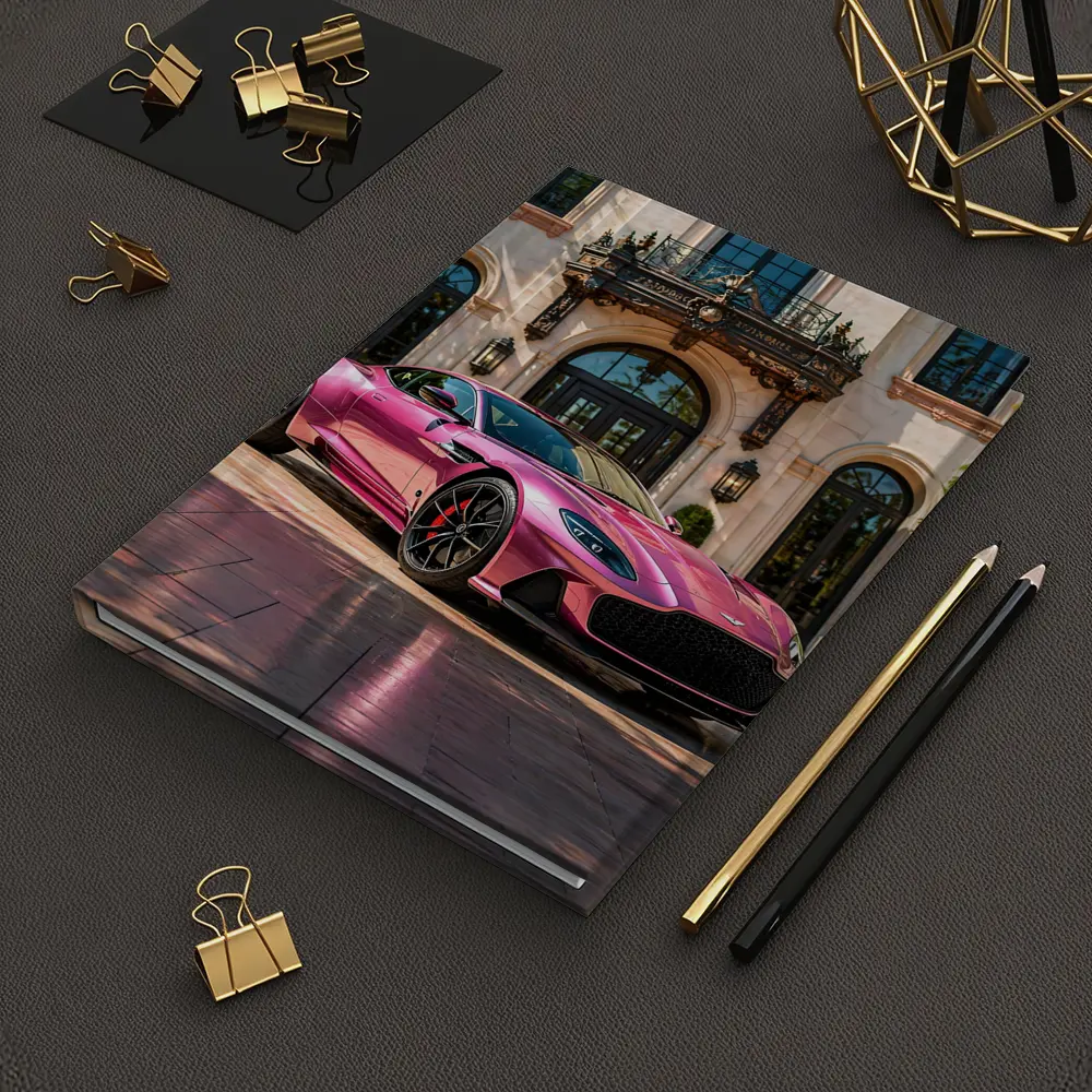 Aston Martin DBS Superleggera Pink Mansion Driveway – Notebooks