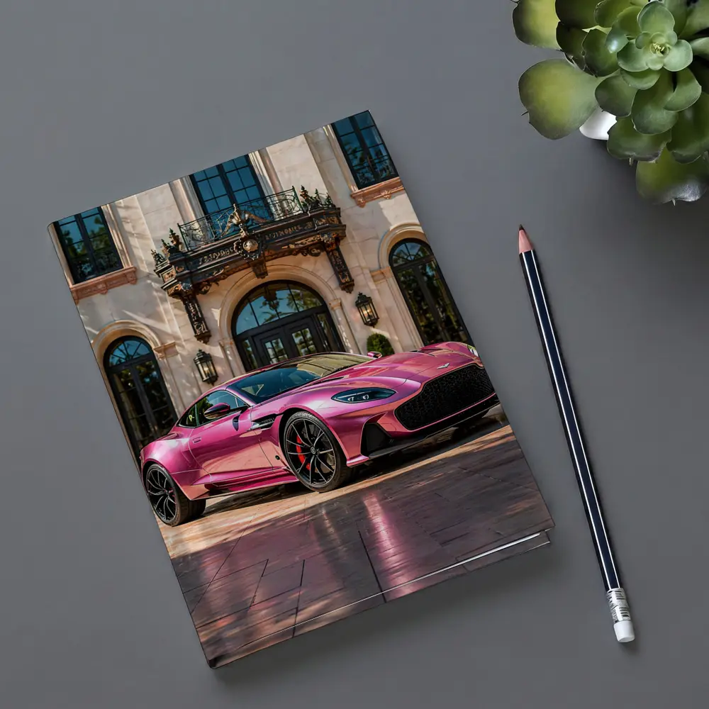 Aston Martin DBS Superleggera Pink Mansion Driveway – Notebooks