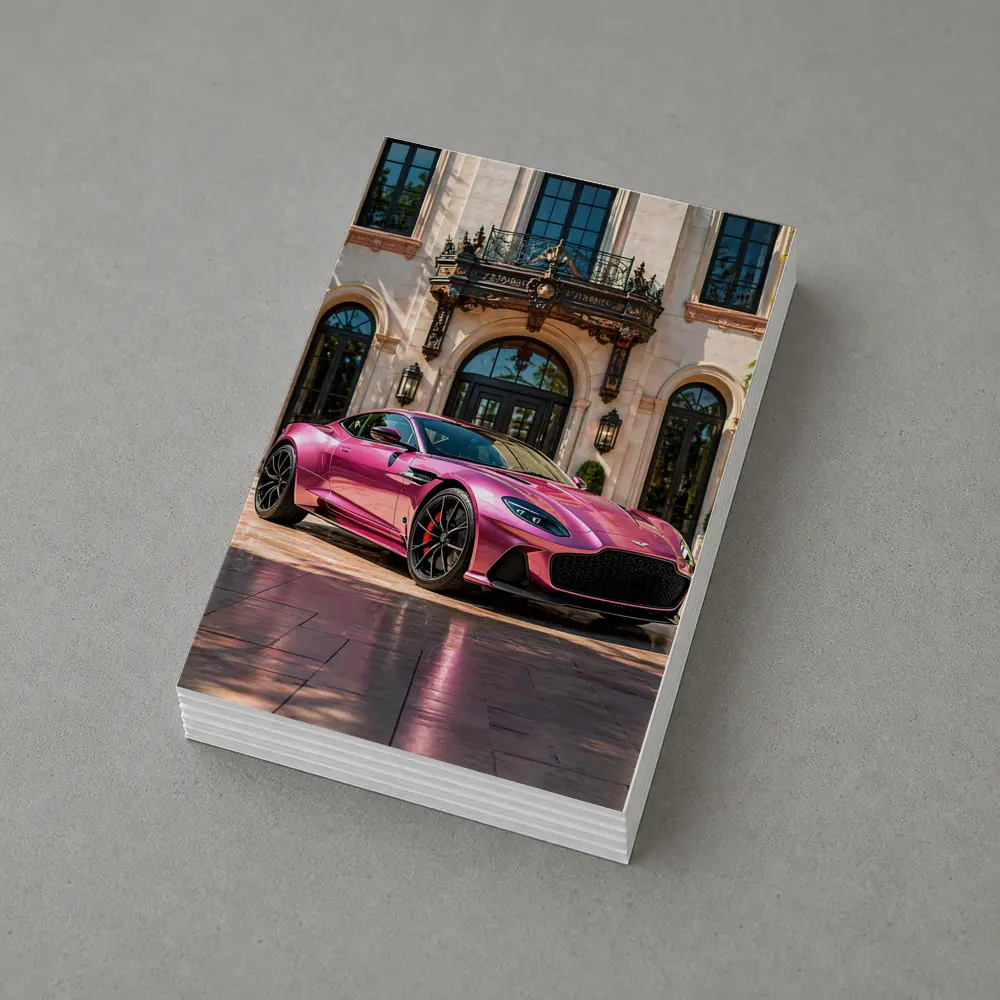 Aston Martin DBS Superleggera Pink Mansion Driveway – Postcards