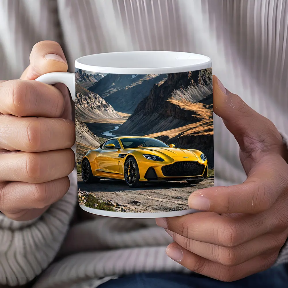 Aston Martin DBS Superleggera Yellow Mountain Road – Mugs