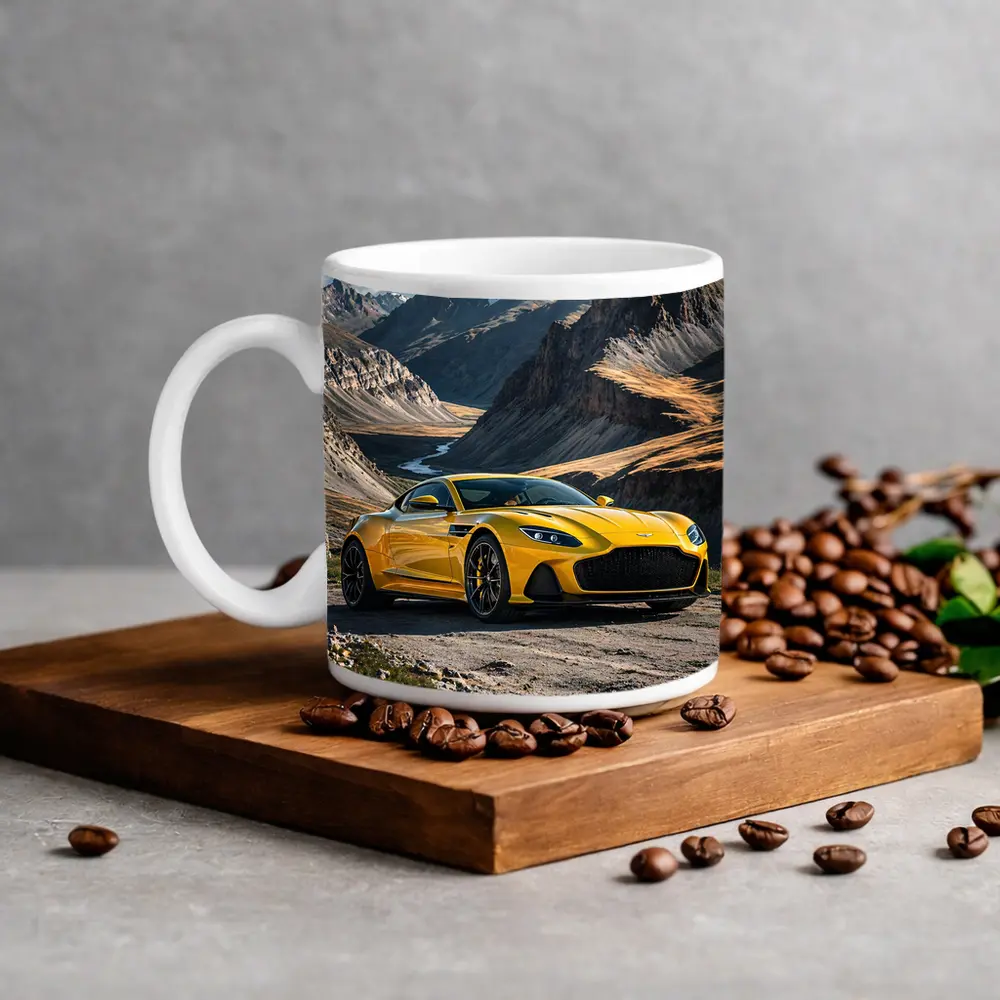Aston Martin DBS Superleggera Yellow Mountain Road – Mugs