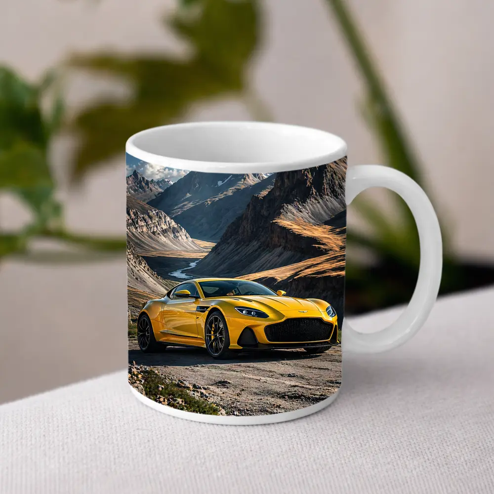 Aston Martin DBS Superleggera Yellow Mountain Road – Mugs