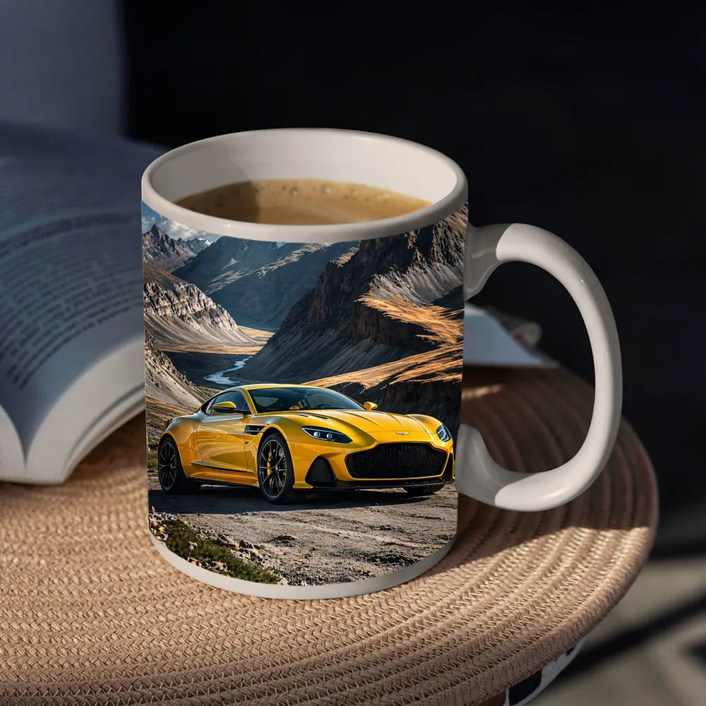 Aston Martin DBS Superleggera Yellow Mountain Road – Mugs