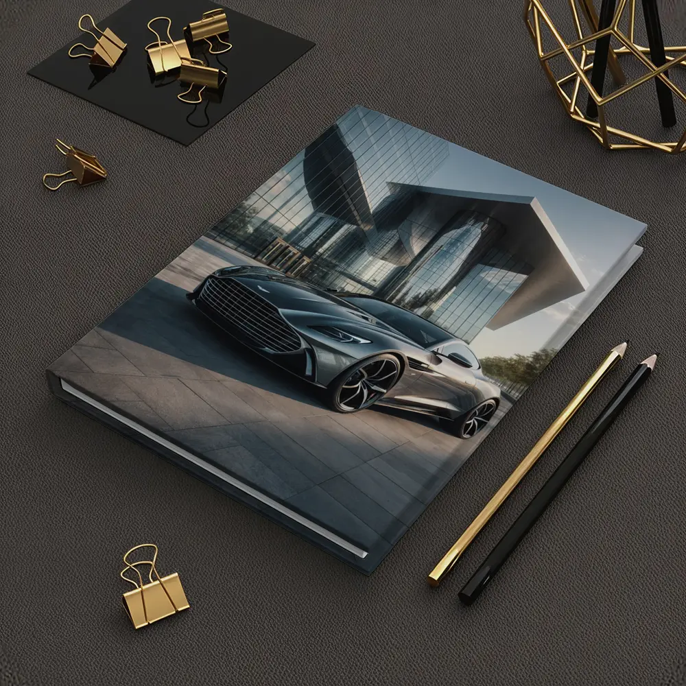 Aston Martin Vanquish Gray Modern Glass Building – Notebooks
