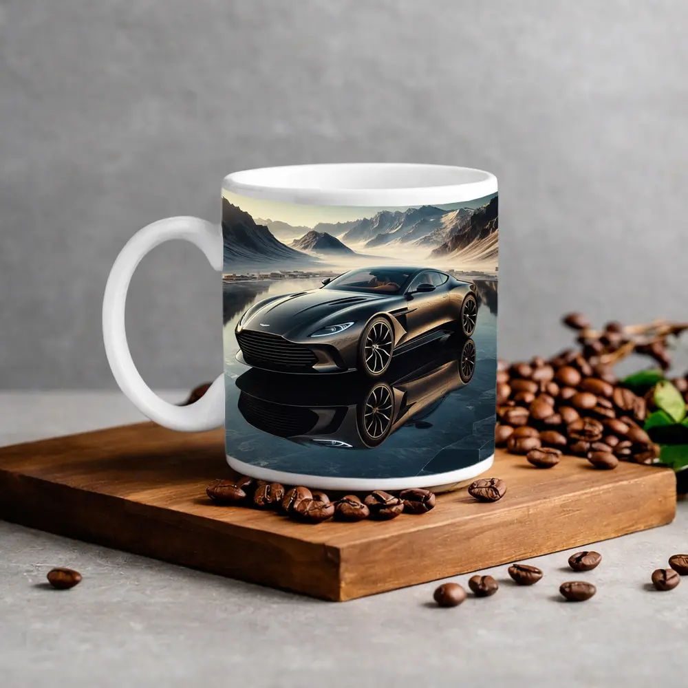 Aston Martin DB11 Black Icy Mountain Backdrop – Mugs