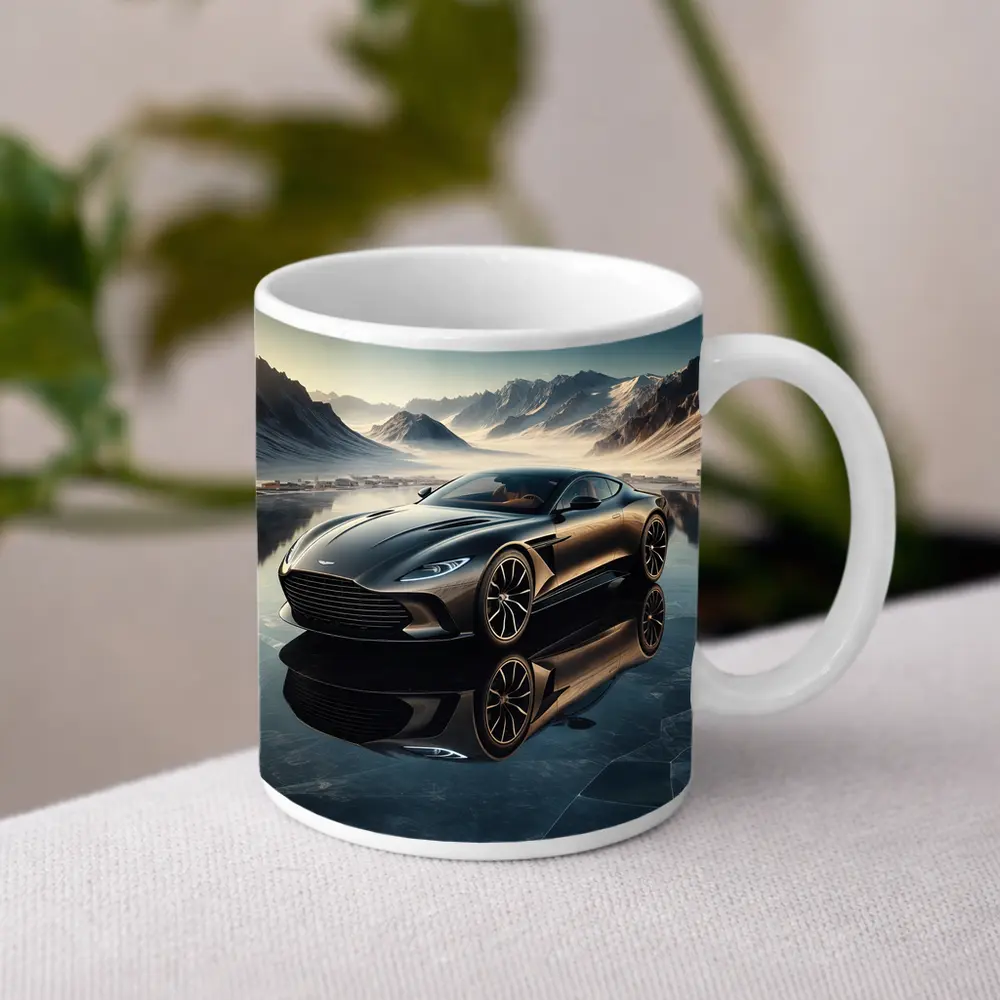 Aston Martin DB11 Black Icy Mountain Backdrop – Mugs