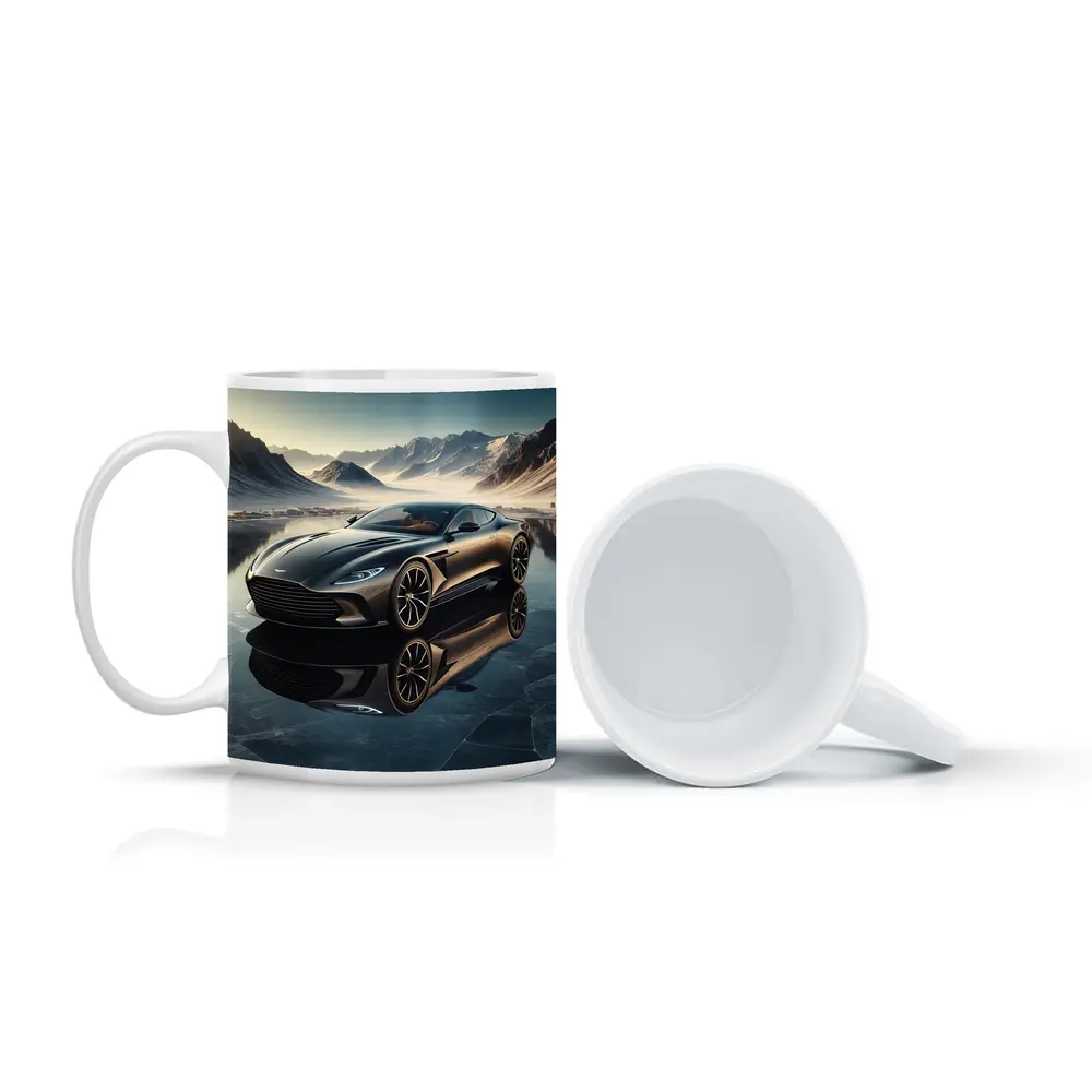 Aston Martin DB11 Black Icy Mountain Backdrop – Mugs