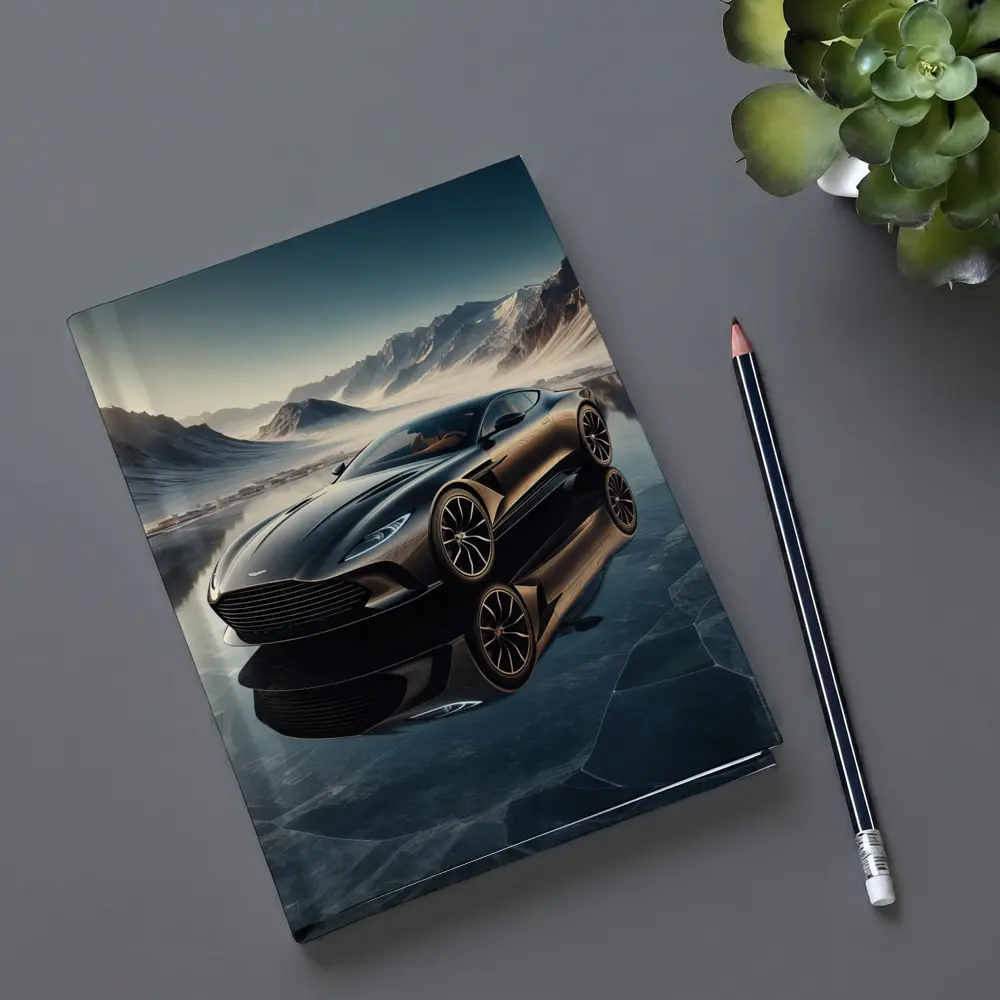 Aston Martin DB11 Black Icy Mountain Backdrop – Notebooks