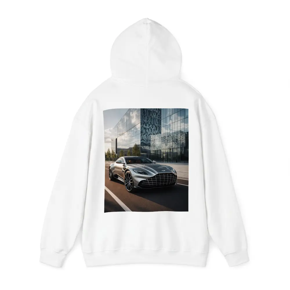 Aston Martin DB11 Silver Modern Architecture Background – Hoodies