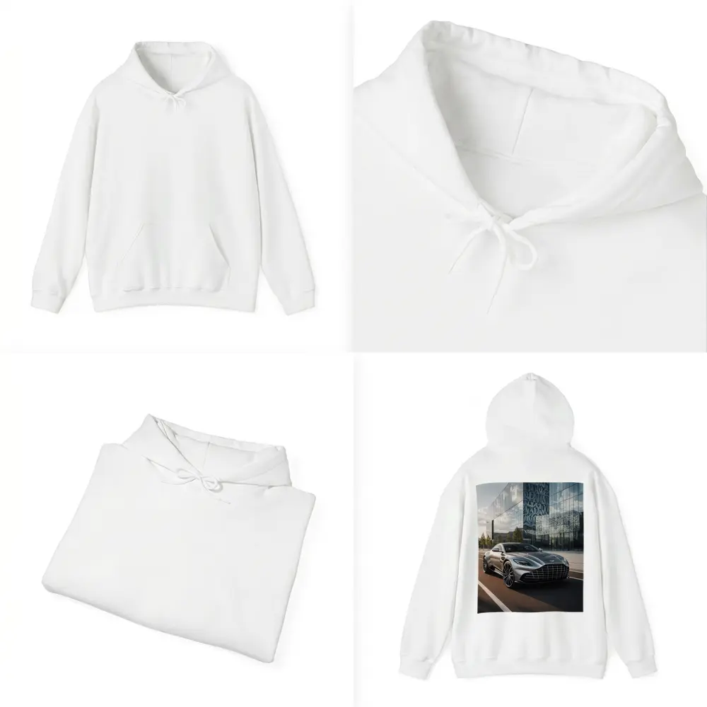 Aston Martin DB11 Silver Modern Architecture Background – Hoodies