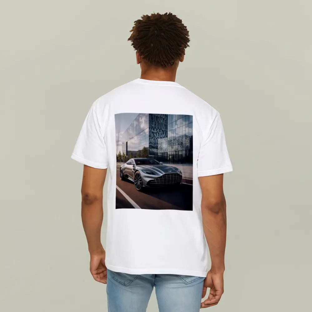 Aston Martin DB11 Silver Modern Architecture Background – T-Shirts