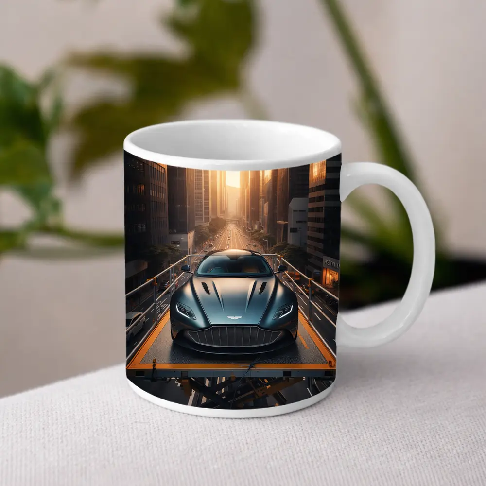 Aston Martin DB11 City Sunset Street Scene – Mugs