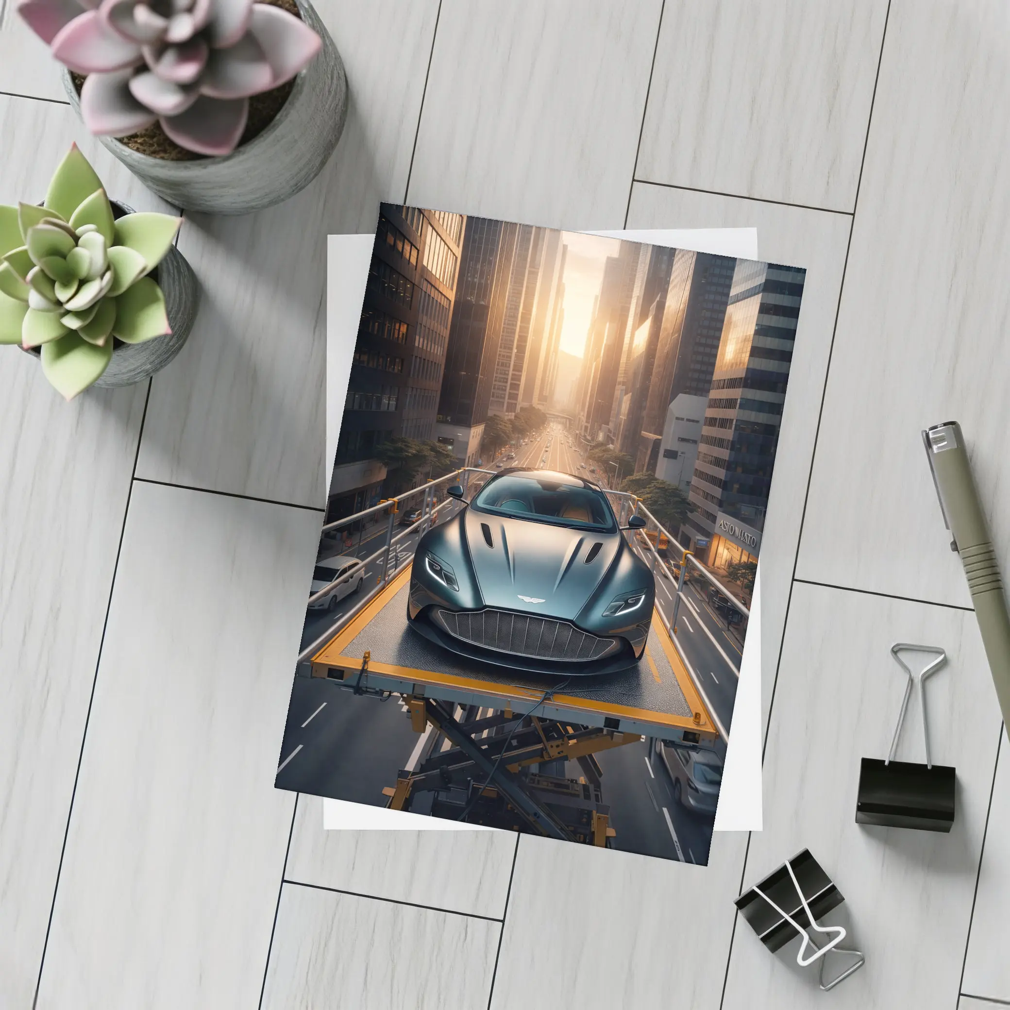 Aston Martin DB11 City Sunset Street Scene – Postcards