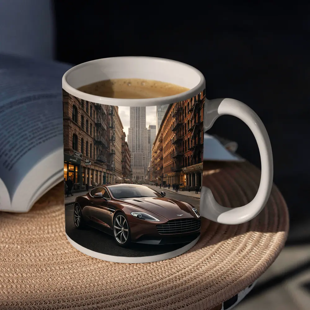 Aston Martin Vanquish Brown New York Street – Mugs