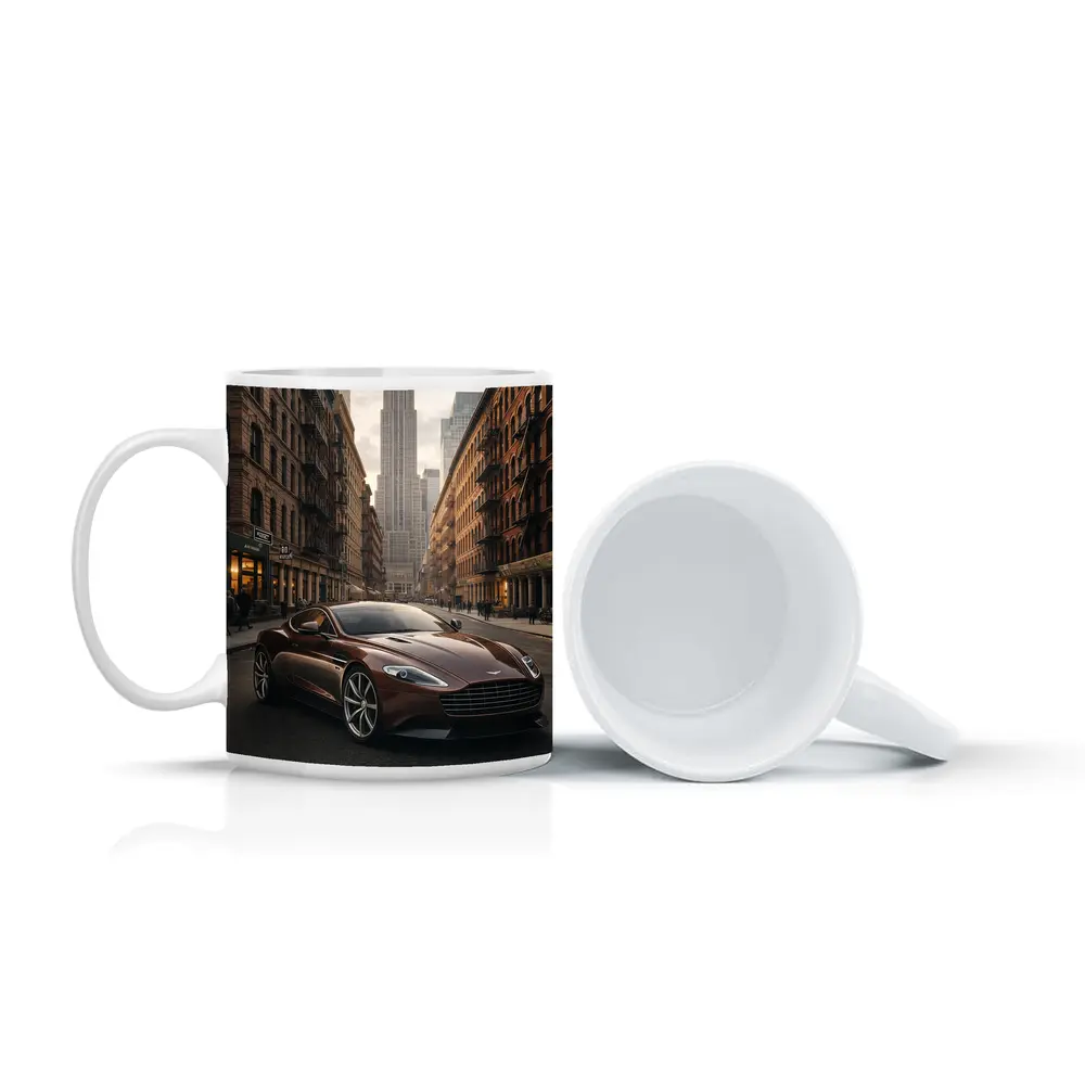 Aston Martin Vanquish Brown New York Street – Mugs