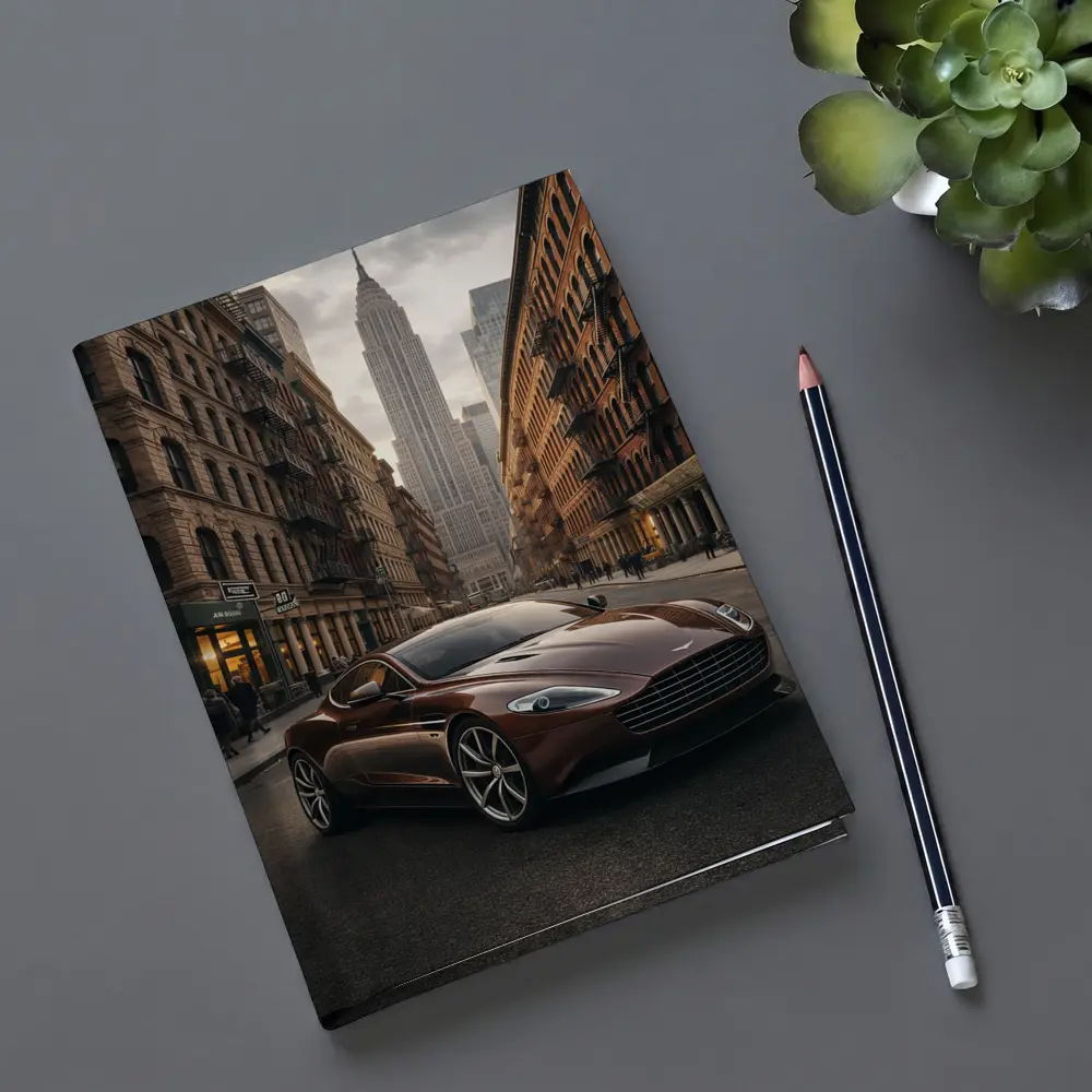 Aston Martin Vanquish Brown New York Street – Notebooks