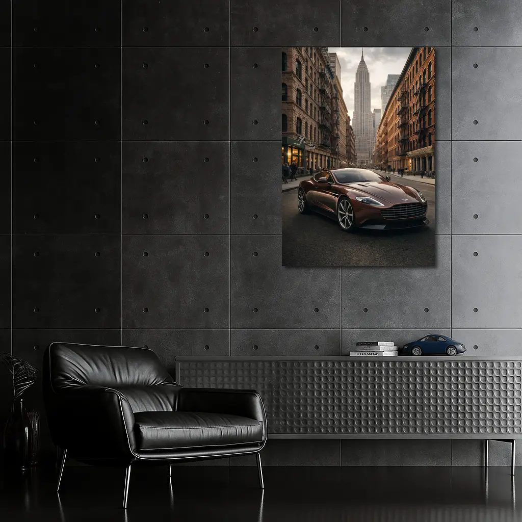Aston Martin Vanquish Brown New York Street – Wall Art