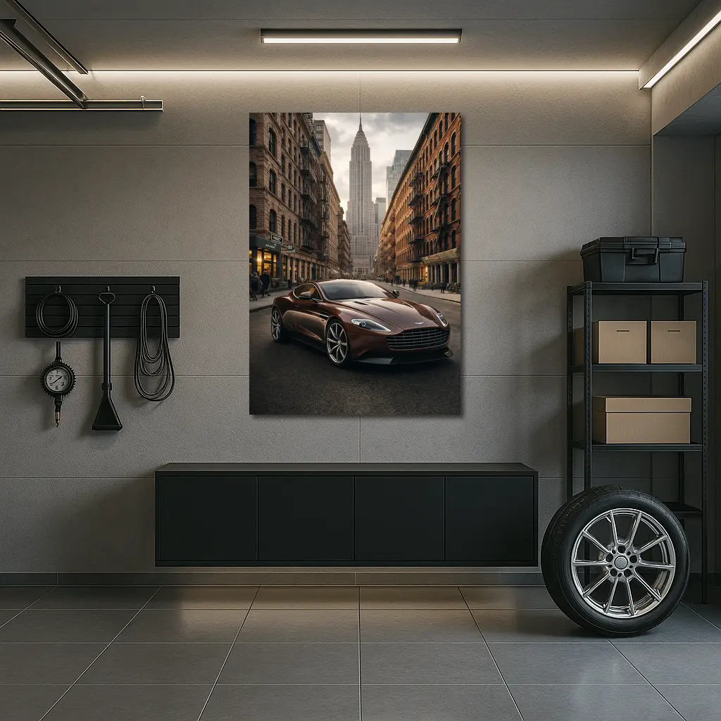 Aston Martin Vanquish Brown New York Street – Wall Art
