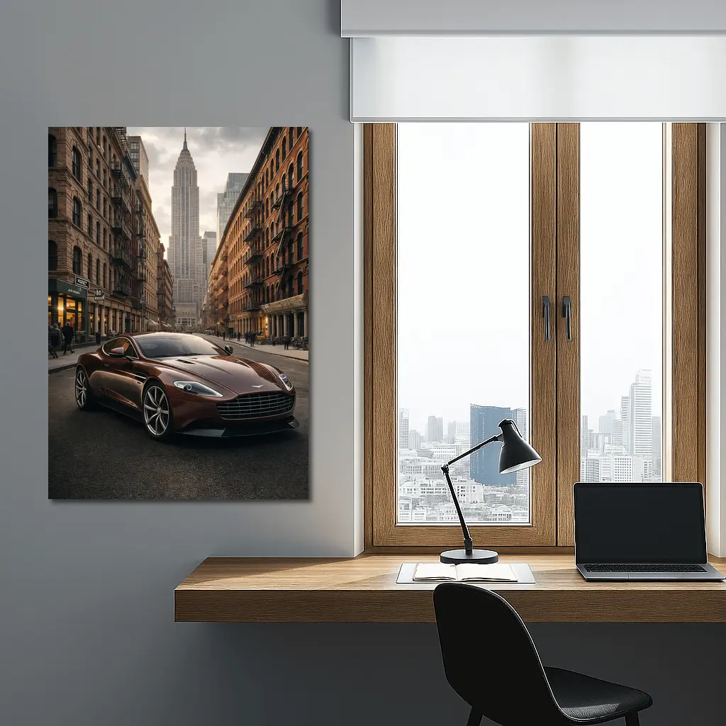 Aston Martin Vanquish Brown New York Street – Wall Art