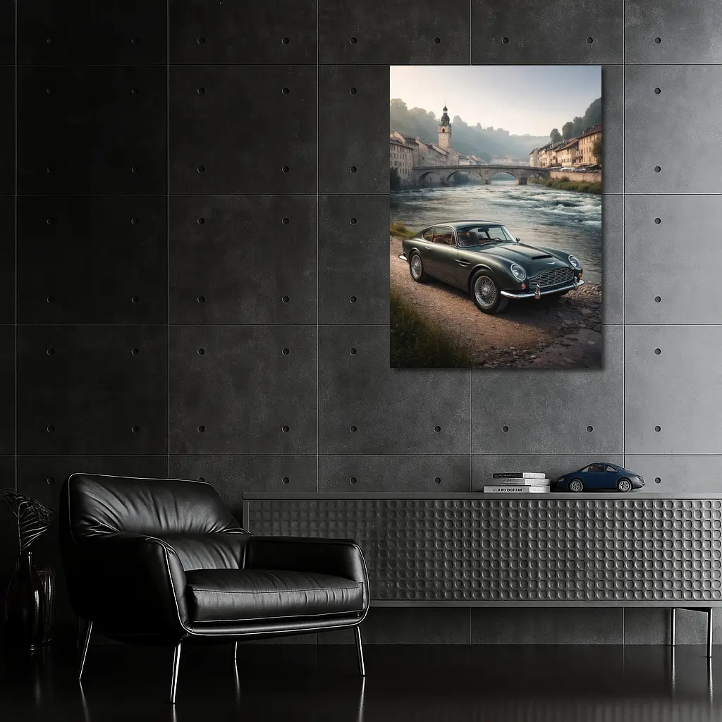 Aston Martin DB5 Classic European River Town – Wall Art