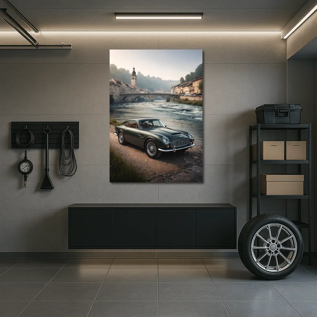 Aston Martin DB5 Classic European River Town – Wall Art