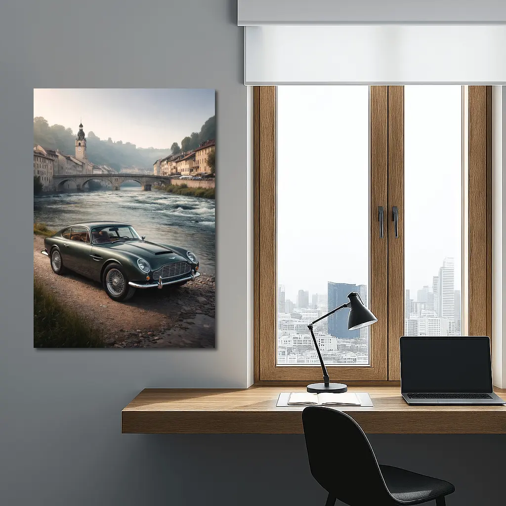 Aston Martin DB5 Classic European River Town – Wall Art