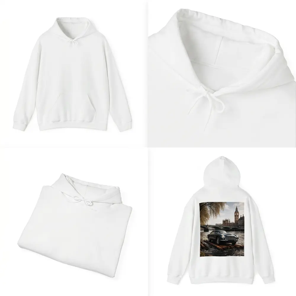 Aston Martin DB5 London Big Ben River – Hoodies