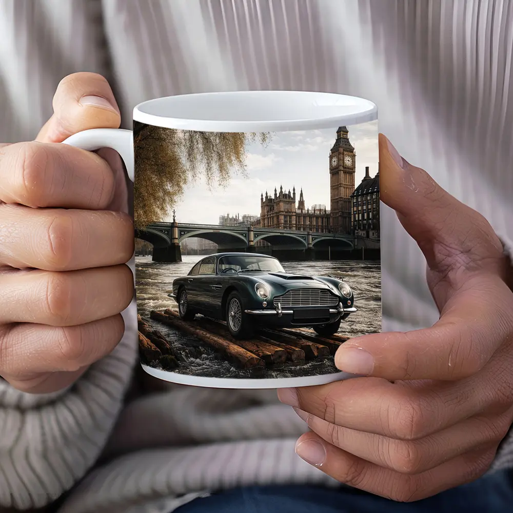 Aston Martin DB5 London Big Ben River – Mugs