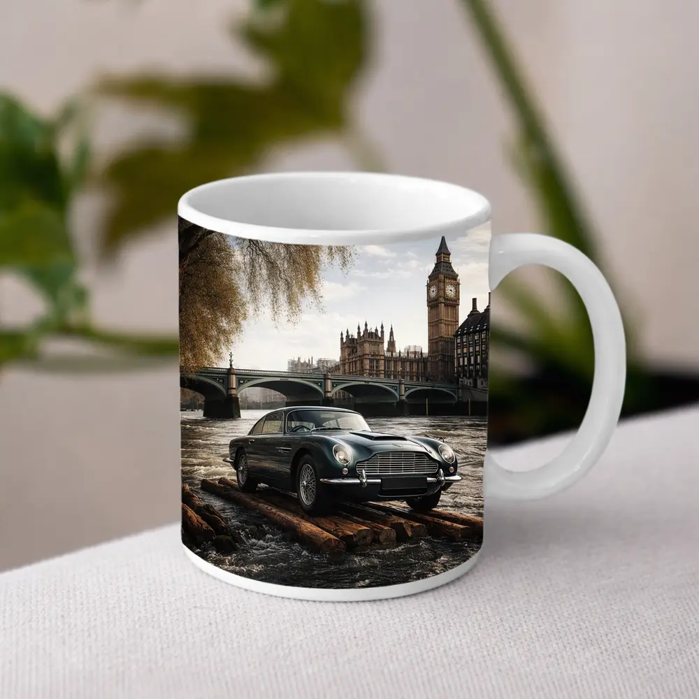 Aston Martin DB5 London Big Ben River – Mugs