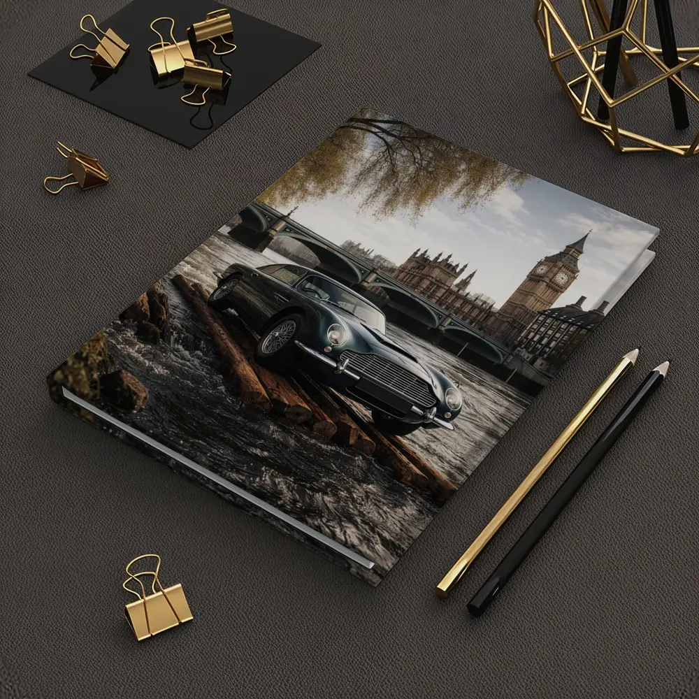 Aston Martin DB5 London Big Ben River – Notebooks