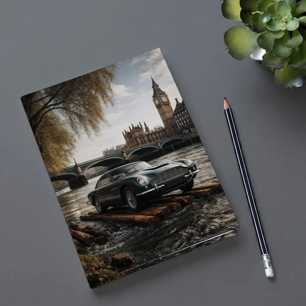 Aston Martin DB5 London Big Ben River – Notebooks