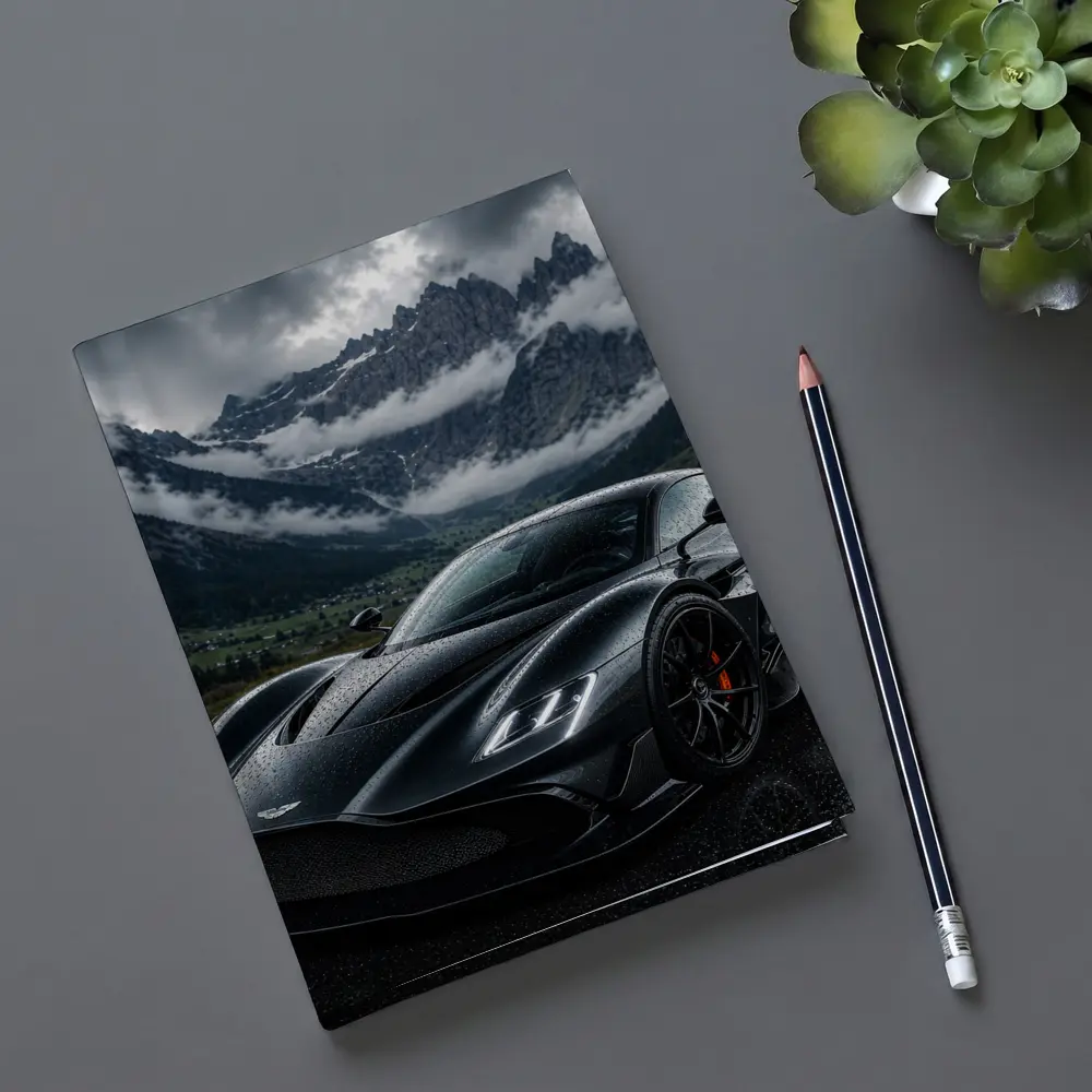 Aston Martin Valkyrie Wet Mountain Backdrop – Notebooks