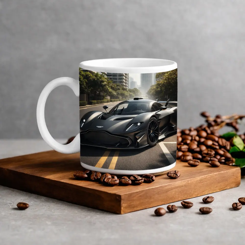 Aston Martin Valkyrie Matte Black City Street – Mugs