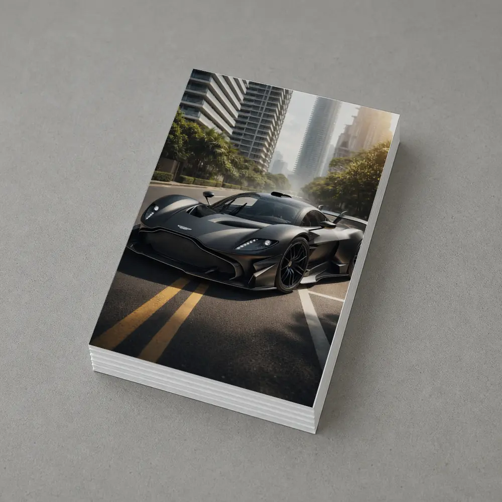 Aston Martin Valkyrie Matte Black City Street – Postcards