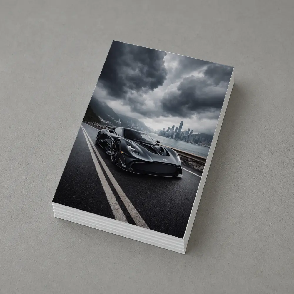 Aston Martin Valkyrie Dark Stormy City Road – Postcards