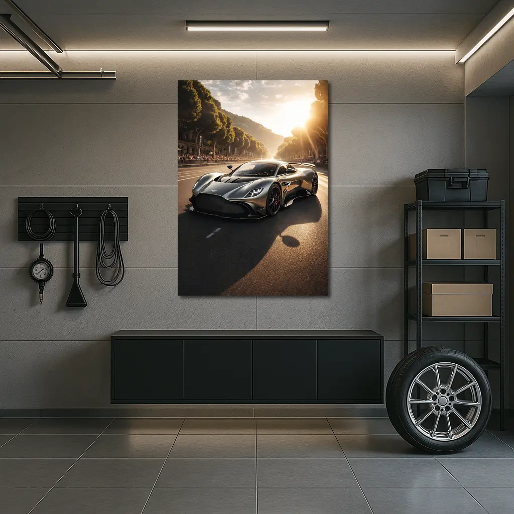 Aston Martin Valkyrie On Sunlit Road – Wall Art