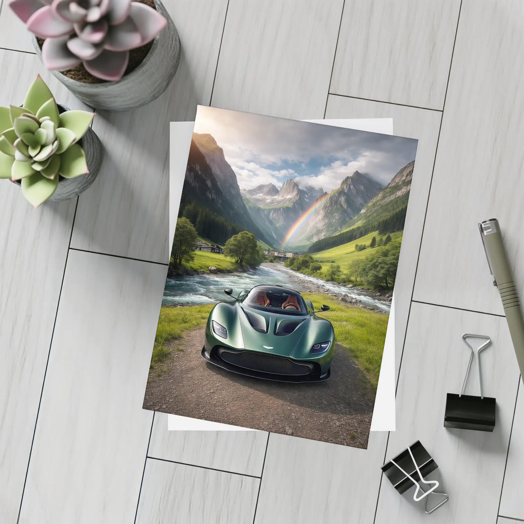 Aston Martin Valkyrie Green Alpine Valley – Postcards