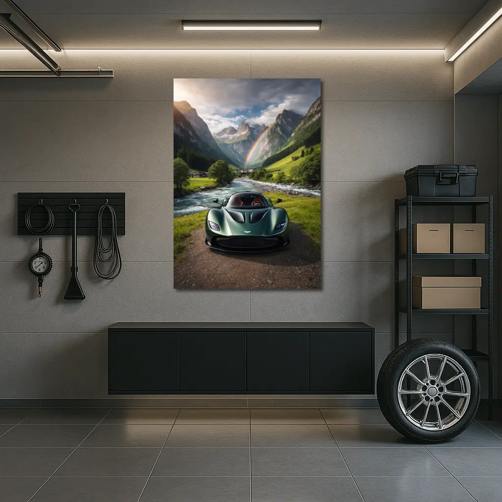 Aston Martin Valkyrie Green Alpine Valley – Wall Art