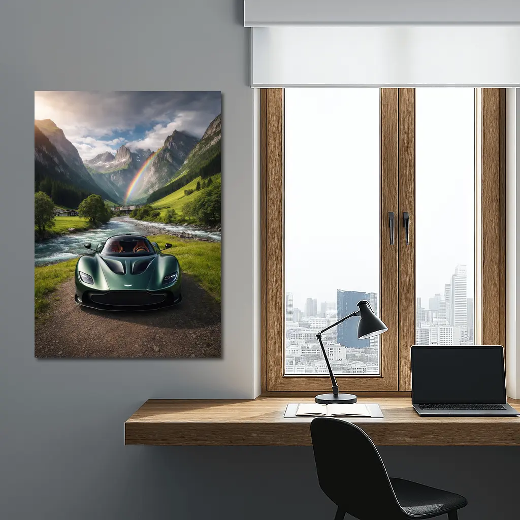 Aston Martin Valkyrie Green Alpine Valley – Wall Art