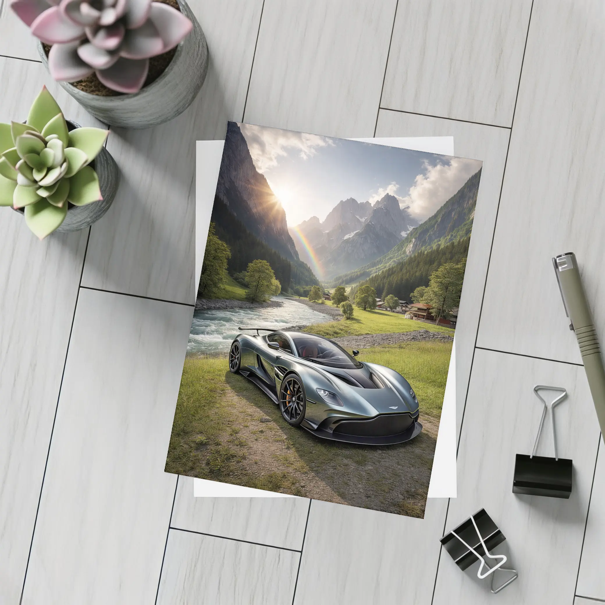 Aston Martin Valkyrie Alpine Valley Rainbow – Postcards
