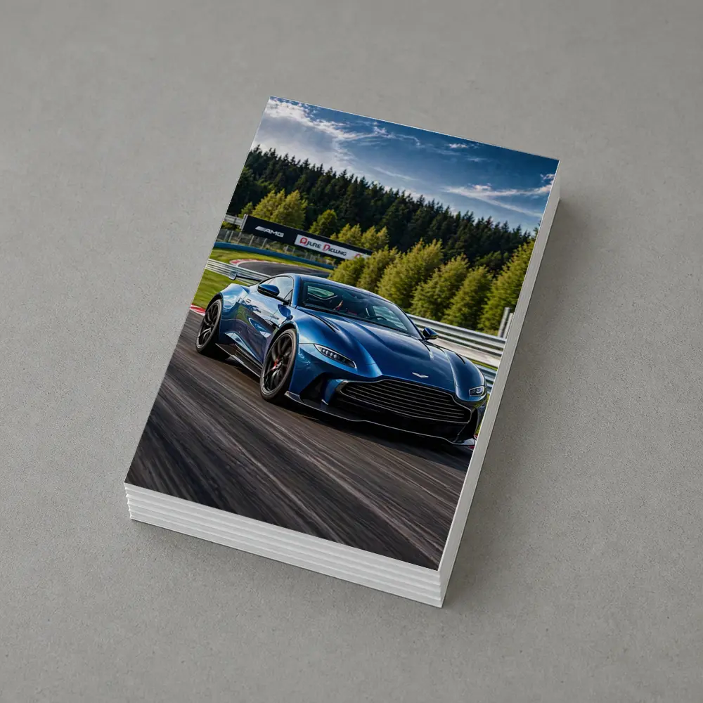 Aston Martin Vantage Blue Racing Track – Postcards