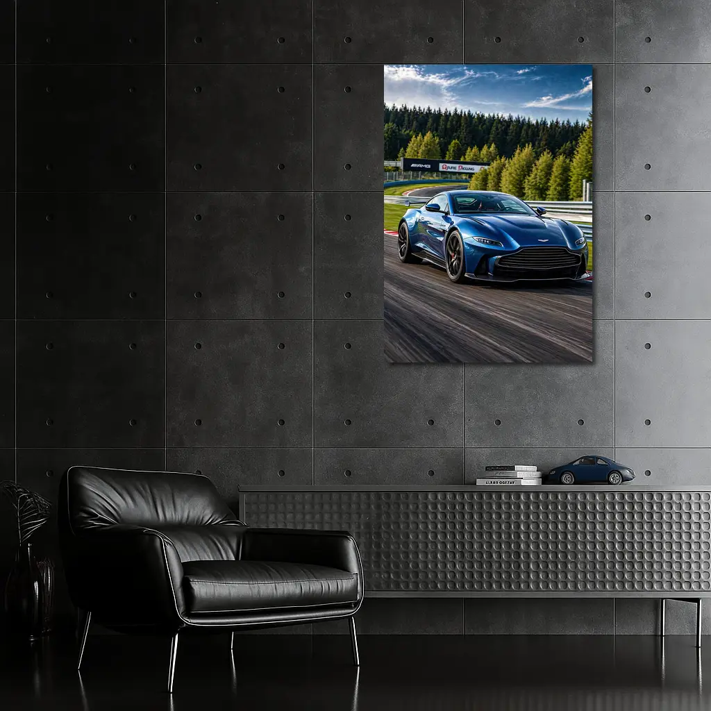 Aston Martin Vantage Blue Racing Track – Wall Art