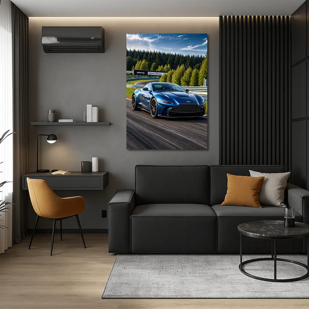 Aston Martin Vantage Blue Racing Track – Wall Art